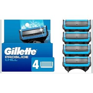 GILLETTE ProGlide Chill Razor Refills 4 Blades, NEW